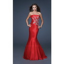 Elegant Satin Strapless Prom Dress by Flirt Floor Length Lady's Prom Dresses