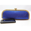 Lady's Clutch Unique Blue Color Shiny Crystal Evening Bags