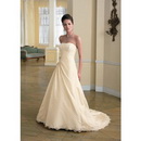 Custom Made Taffeta Off Shoulder Cascading Ruffle Floor Length Wedding Dresses