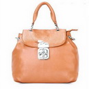 Fashion Lady's Exquisite Padlock Elegant Leather Zipper Tote Dual Function Bags