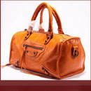 Unique Orange Cowhide Leather Lady's Rivet Cross-Body Bags