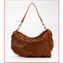 Fur Leather Apperance Shoulder Style Lady's Classic Cross-Body Bags