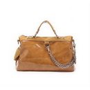 100% Genuine Leather Tote Style Light Brown Evening Bags