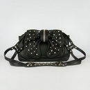 Full Studded Lambskin Material Lady's Black Evening Bags
