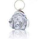 Mini Rose Flower Satin Style Noble Slivery Color Evening Bags