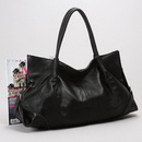 100% Genuine Leather Solid Type Fashion Lady's Zip Pocket Shoulder Bag