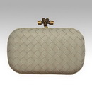 Unique Beige Color Woven Style Women's Leather Evening Bags