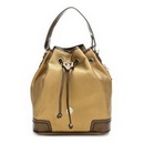 Genuine Leather Women's Gold Color Adjustable Tote Dual Function Bag