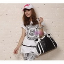 Fashion Female Genuine Leather PU Material Black Multifunction Messenger Bags