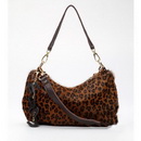 Camel Leopard Designer Leather Material Lady's Elegant Cross-Body Bags