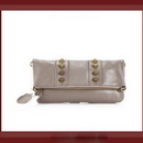 Genuine Cowskin Leather Rivets Covered Lady's Gray Cross-Body Bags