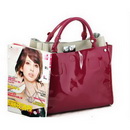 Red Wine Color Genuine Leather Tote Style Evening Bag