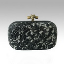Black & White Snakeskin Pattern Lady's Leather Evening Bags
