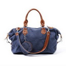 Blue Rectangle Fashionable Canvas Adjustable and Removeable Tote Dual Function Bags