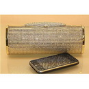 Rectangular Shape Golden With Diamond Evening Bags