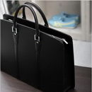 Men's Fashion Genuine Leather Business Computer Black Shoulder Bags