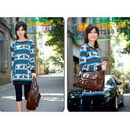 Female Elegant Leather Certificate Coffee PU Messenger Bags