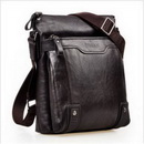 Man's Leisure Genuine Leather Brown Black Shoulder Bag