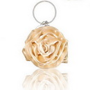 Satin and Organza Rose Flower Clutch Style Evening Bags