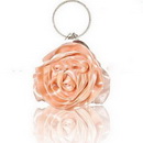 Unique Champagne Color Rose Flower Clutch Satin Style Evening Bags