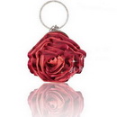 Red Wine Color Rose Flower Style Satin Clutch Evening Bags