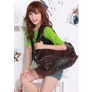 Female Aslant Leather Certificate Coffee PU Messenger Bags