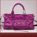 Unique Violet Color Cowhide Leather Tassel Rivet Cross-Body Bags