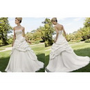 White Ruffles & Satin Floor-length Quinceanera Dresses