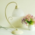 Iron & Glass Ivory Incandescent Table Lamp