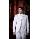 White Long Sleeve Tuxedo Groom Cravats & Cummerbunds
