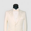White Broad Shoulder Long Sleeve Groom Cravats & Cummerbunds