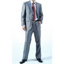 Light Blue Cotton & Nylon Long Sleeve Men Suits