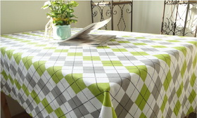 Green With Lattice Rural Style Table Cloth