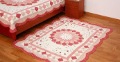 Anti-Skid Elegant Red Color Flower Pattern Style Mat