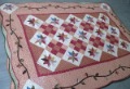 Classic Red Color Flower Pattern Durable Anti-Slip Mat