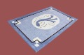 Embroidered & Woven Light Blue Square Shape Carpet