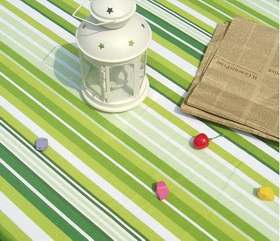 Green Canvas With Stripes Table Cloth