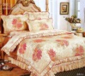 Dance Flowers 4 Pieces Bedding Bow Combed Cotton Twill Curtain