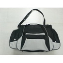 Plastic Studs at the Bottom Black Color Polyester Big Zippered Travel Duffel Bags