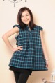 100% Cotton Comfortable Wear Blue Check Pattern Maternity Clothing