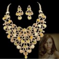Elegant Gold Color Bridal Design Coloful Style Jewelry Set