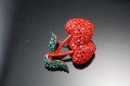 Ladies Fashion Style Traditional Handwork Red Crystal Brooches