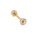 Gold With Two Balls Stainless Steel Body Jewelry