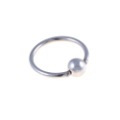 Silver A Circle With A Ball Stainless Steel Body Jewelry