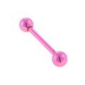 Red With Two Balls Stainless Steel Body Jewelry