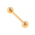 With Two Balls Gold Stainless Steel Plug & Tunnel Body Jewelry