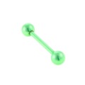 Green With Two Balls Stainless Steel Body Jewelry