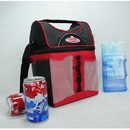 Black & Red Square Shape With Zippers Cooler Bags