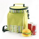 Green With Stripes Nylon Cooler Bags