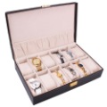 PU Leather Black 12 Positions Watch Box